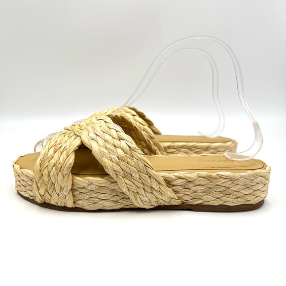Kaanas Womens Inagua Natural Woven Raffia Slip On Platform Flat Sandals Shoes 7 - Picture 6 of 11
